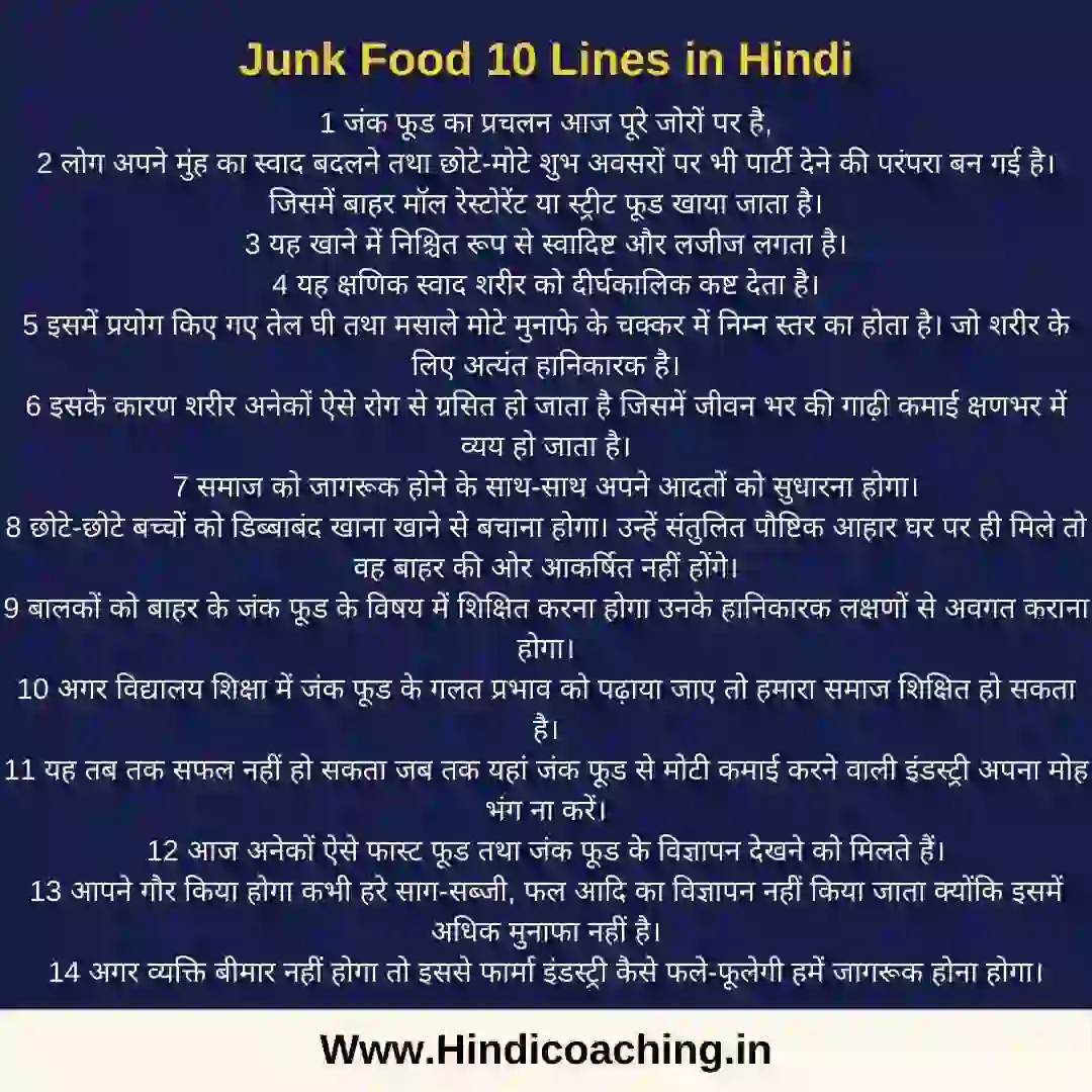 junk food in hindi nibandh, fast food ke liye nibandh,